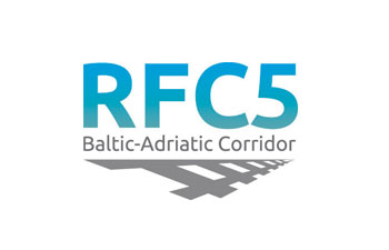 logo G.E.I.E. Baltic-Adriatic Rail Freight Corridor 5
