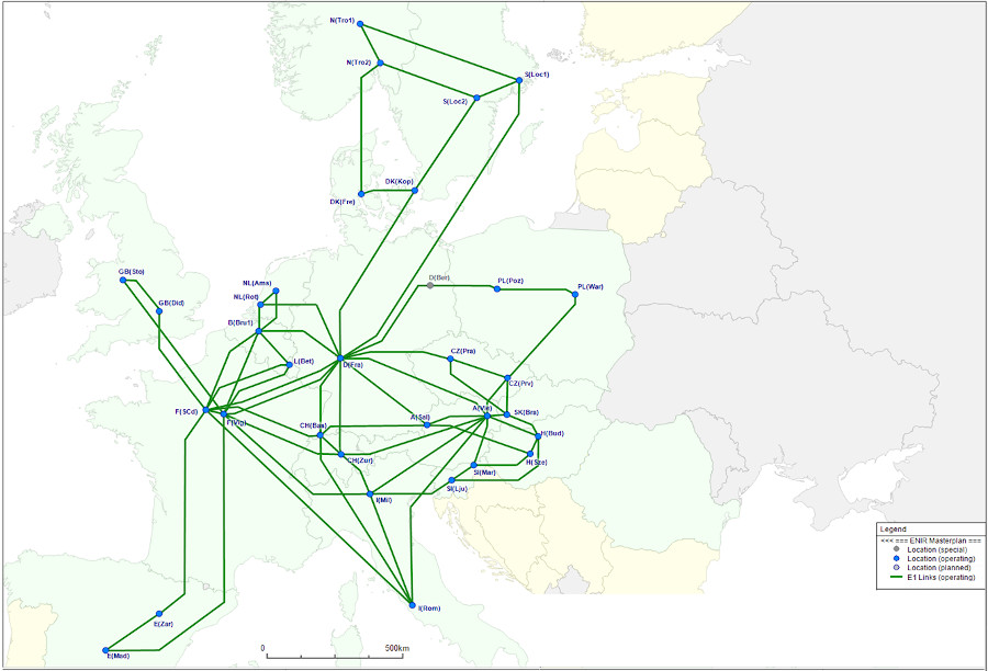 mappa Interconnessioni europee GSM-R