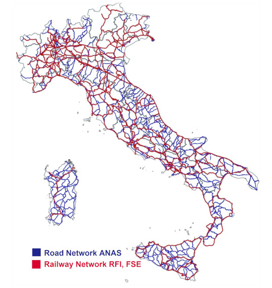 Map of RFi and ANAS lines