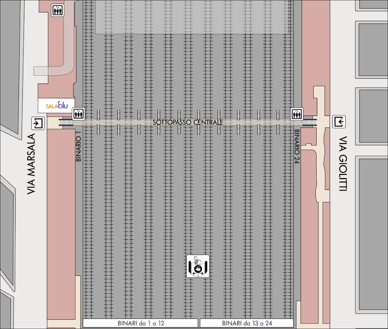 planimetria sala blu Roma Termini